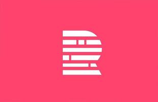 pink letter R logo alphabet icon with line block. Creative design for business and company vector