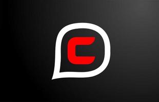 C letter design with red question cloud. Alphabet logo design. Icon brading for products and company vector