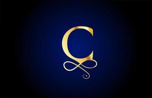 golden C elegant monogram alphabet letter icon logo design. Vintage corporate brading for luxury products and company vector