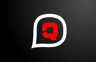 Q letter design with red question cloud. Alphabet logo design. Icon brading for products and company vector