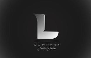 L icono de logotipo de letra del alfabeto degradado blanco con fondo negro. diseño creativo para empresas y corporaciones vector