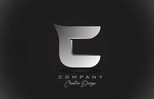 C icono de logotipo de letra del alfabeto degradado blanco con fondo negro. diseño creativo para empresas y corporaciones vector