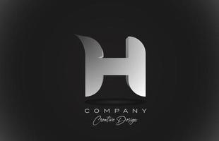 H icono de logotipo letra del alfabeto degradado blanco con fondo negro. diseño creativo para empresas y corporaciones vector