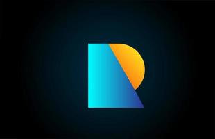 blue yellow R alphabet letter icon logo for company and business. Simple geometric gradient for corporate design vector