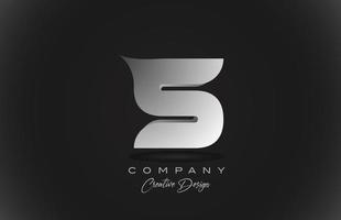S icono de logotipo de letra del alfabeto degradado blanco con fondo negro. diseño creativo para empresas y corporaciones vector