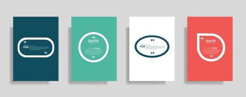 Quotes frame blank templates set, Text in brackets, citation empty speech bubbles. Text bos isolated on color background. vector