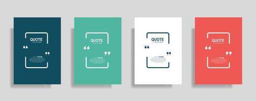 Quotes frame blank templates set, Text in brackets, citation empty speech bubbles. Text bos isolated on color background. vector