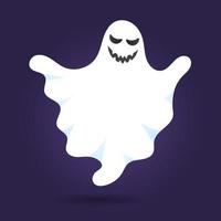 Ilustración de vector de diseño de estilo plano de personaje fantasma lindo