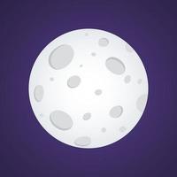 luna llena en el diseño de estilo plano espacial vector