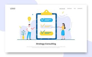 Business time management internet landing page concept template. vector