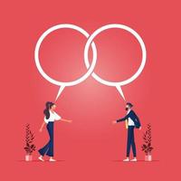 Discuss reaching an agreement concept-Two people talking with speech bubbles vector