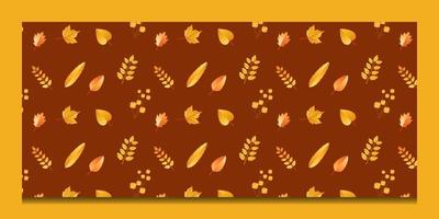 Autumn leaves pattern background vector