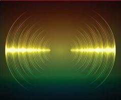 Sound waves oscillating dark light vector