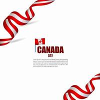 plantilla de vector de ilustración de diseño de celebración del día de la independencia de canadá