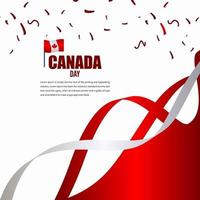 plantilla de vector de ilustración de diseño de celebración del día de la independencia de canadá