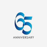 65 Years Anniversary Celebration Vector Template Design Illustration