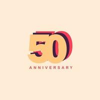 Ilustración de diseño de plantilla de vector de aniversario de 50 años