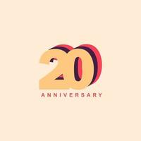 20 Years Anniversary Vector Template Design Illustration