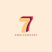 7 Years Anniversary Vector Template Design Illustration