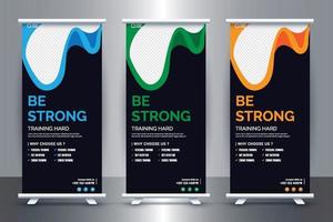 Free Fitness Gym Rollup Banners Template ideas in 2021-2030 vector