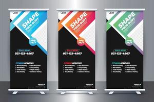 Free Fitness Gym Rollup Banners Template ideas in 2021-2030 vector