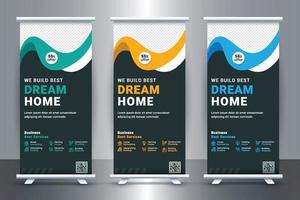 Free Real Estate Roll-Up Banner Design for Real  Estate Company with Vector