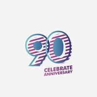 90 Years Anniversary Vector Template Design Illustration