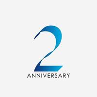 2 years anniversary celebration vector template design illustration