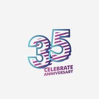 35 Years Anniversary Celebration Vector Template Design Illustration