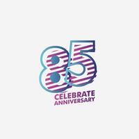 85 Years Anniversary Celebration Vector Template Design Illustration