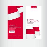 Ilustración de diseño de plantilla de vector de celebración del día de la independencia de Indonesia