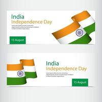 Ilustración de diseño de plantilla de vector de celebración del día de la independencia de India