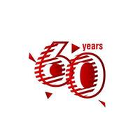 60 Years Anniversary Vector Template Design Illustration