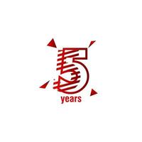 5 years anniversary celebration vector template design illustration