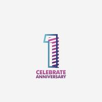 1 years anniversary celebration vector template design illustration