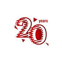 20 Year Anniversary Celebration Vector Template Design Illustration