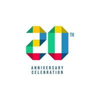 20 Th Anniversary Celebration Vector Template Design Illustration