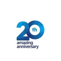 20 Years Amazing Anniversary Celebration Vector Template Design Illustration