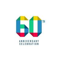 Ilustración de diseño de plantilla de vector de celebración de 60 aniversario