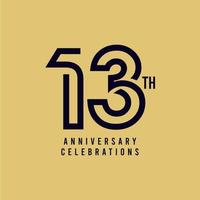 13 Th Anniversary Celebration Vector Template Design Illustration