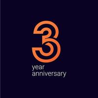 3 Year Anniversary Celebration Vector Template Design Illustration