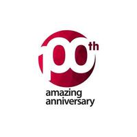 100 Th Amazing Anniversary Celebration Vector Template Design Illustration