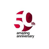 50 Th Amazing Anniversary Celebration Vector Template Design Illustration