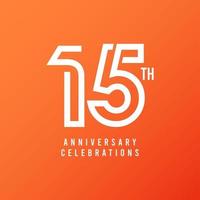 15 Th Anniversary Celebration Vector Template Design Illustration