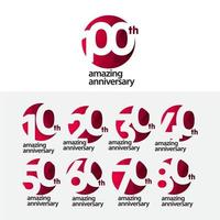 Ilustración de diseño de plantilla de vector de celebración de aniversario número 100 increíble