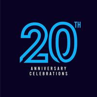 20 Th Anniversary Celebration Vector Template Design Illustration