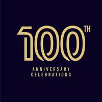 Ilustración de diseño de plantilla de vector de celebración de 100 aniversario