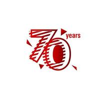 70 Years Anniversary Vector Template Design Illustration