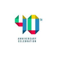 Ilustración de diseño de plantilla de vector de celebración de 40 aniversario
