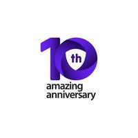 10 Years Amazing Anniversary Celebration Vector Template Design Illustration